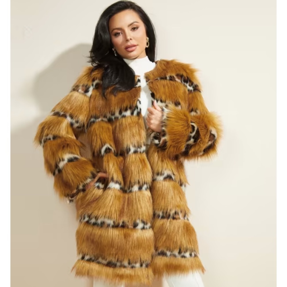 NWOT Guess Marciano furry coat - Picture 2 of 8